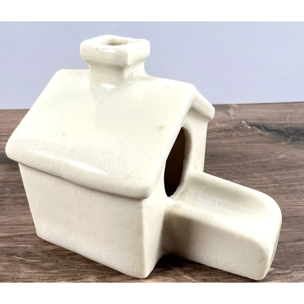 Vintage Miniature Ceramic House Cottage Smoking Chimney Personal Ashtray